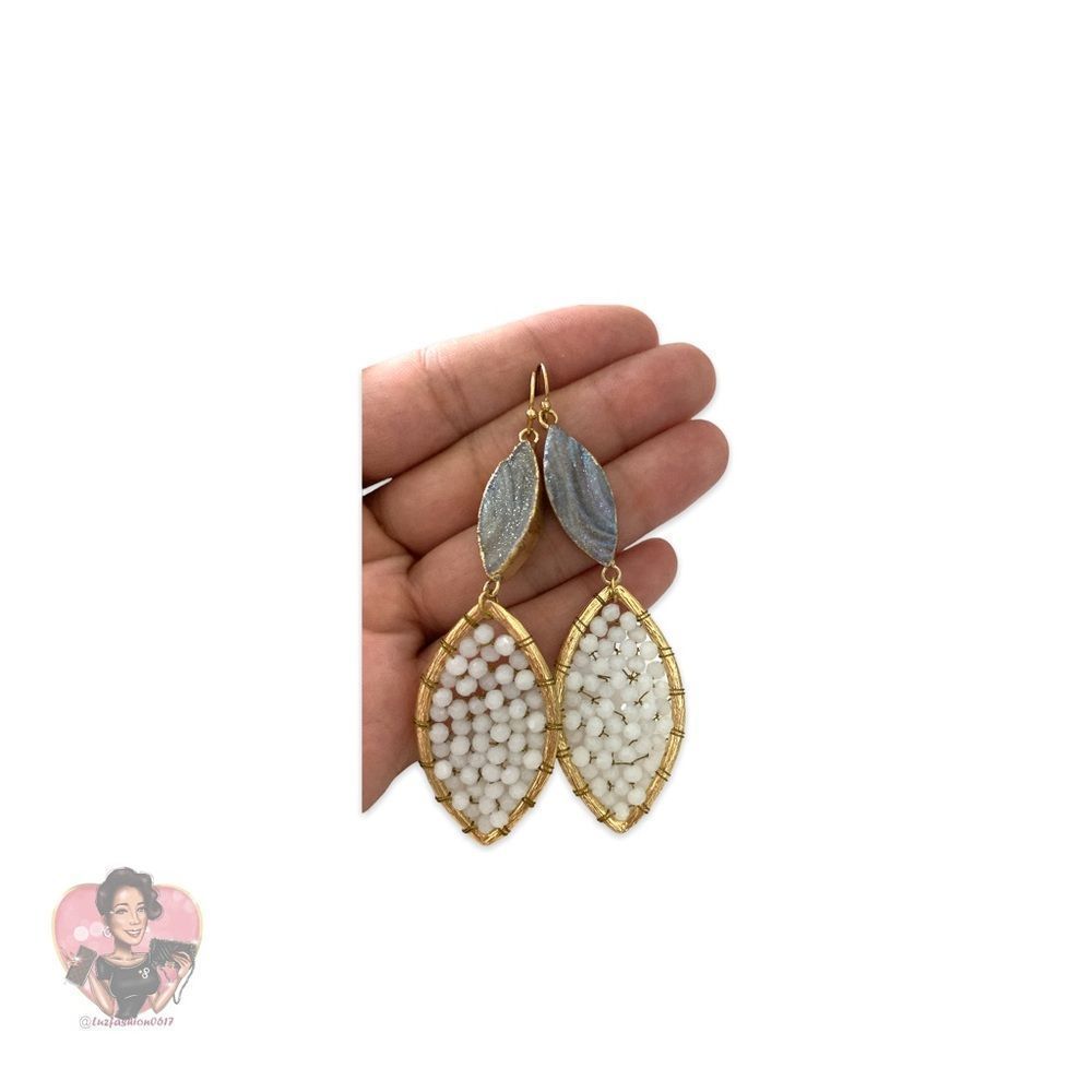 NEIMAN MARCUS Druzy Earrings - Picture 3 of 3